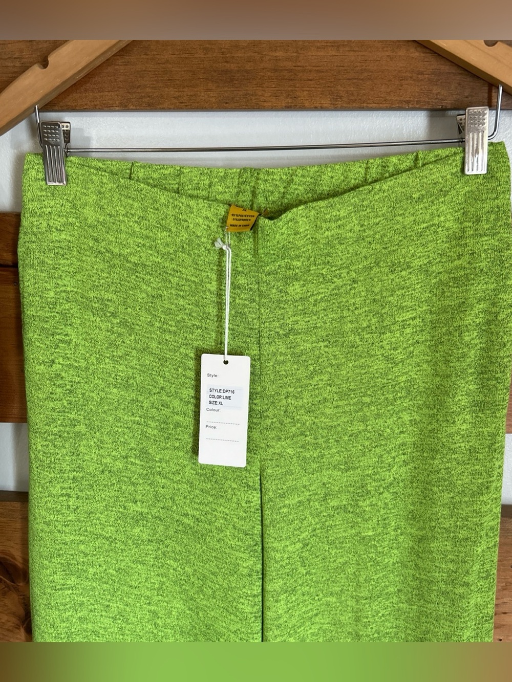 NWT Daisy Casual Women's Wide Leg Lounge Pants & Crop Top Set Lime Green Size XL - Picture 5 of 15